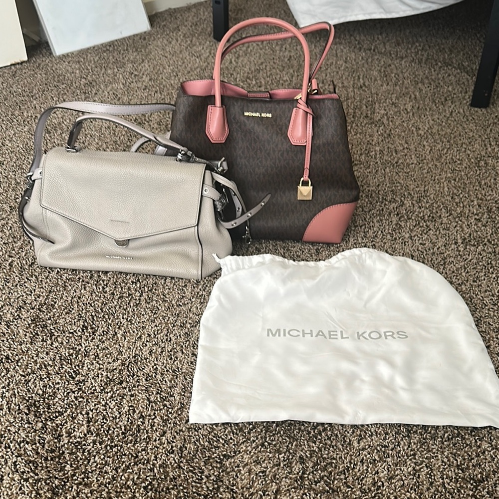 Michael Kors Brown and Pink Satchel